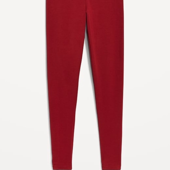 NWT OLD NAVY High-Waisted Fleece-Lined Leggings Color Cordovan SIZE MEDIUM - Picture 4 of 7